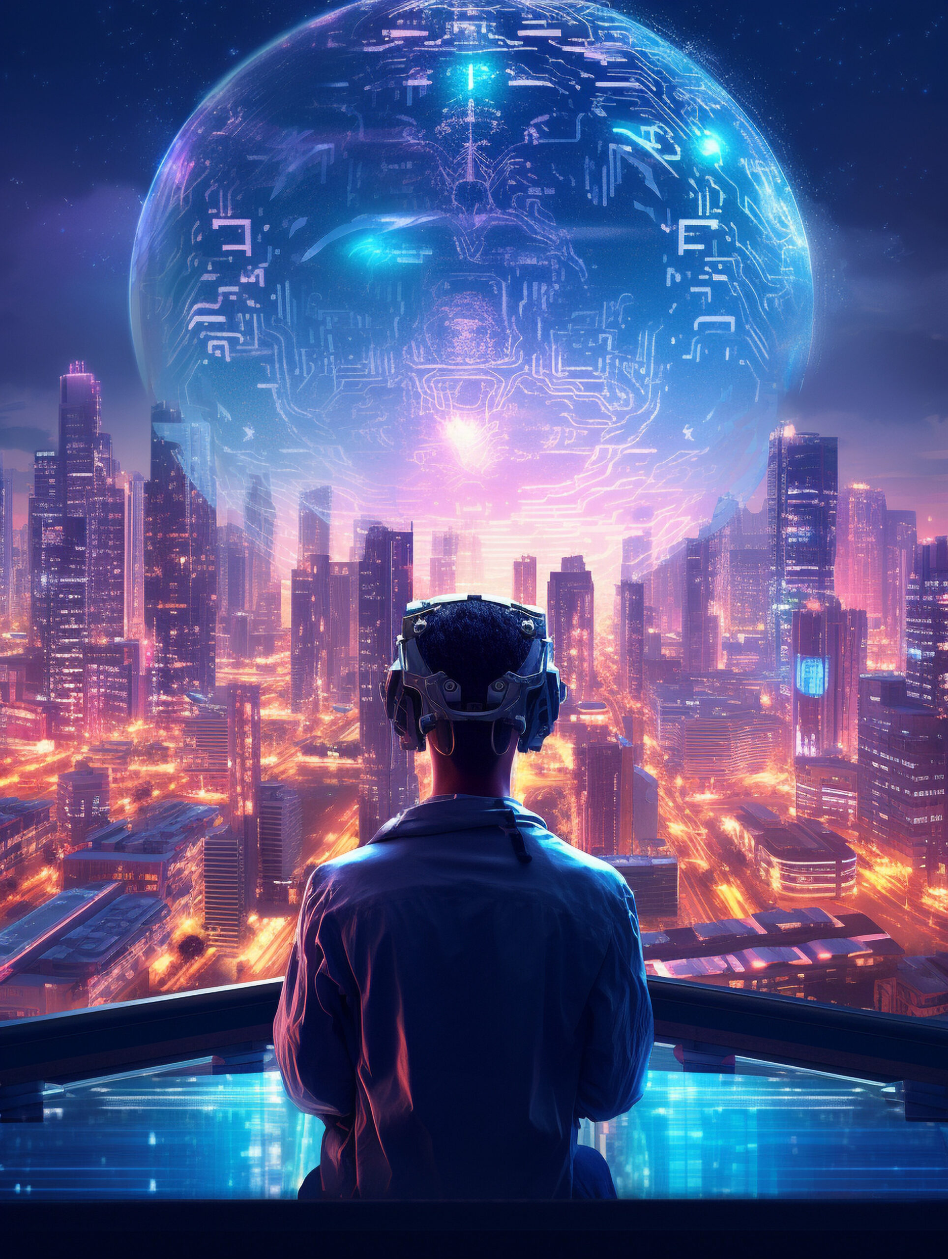 cyberpunk-illustration-with-futuristic-technology-bright-neon-lights